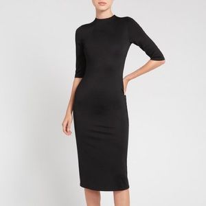 NWT Alice + Olivia Black Delora Fitted Midi Dress